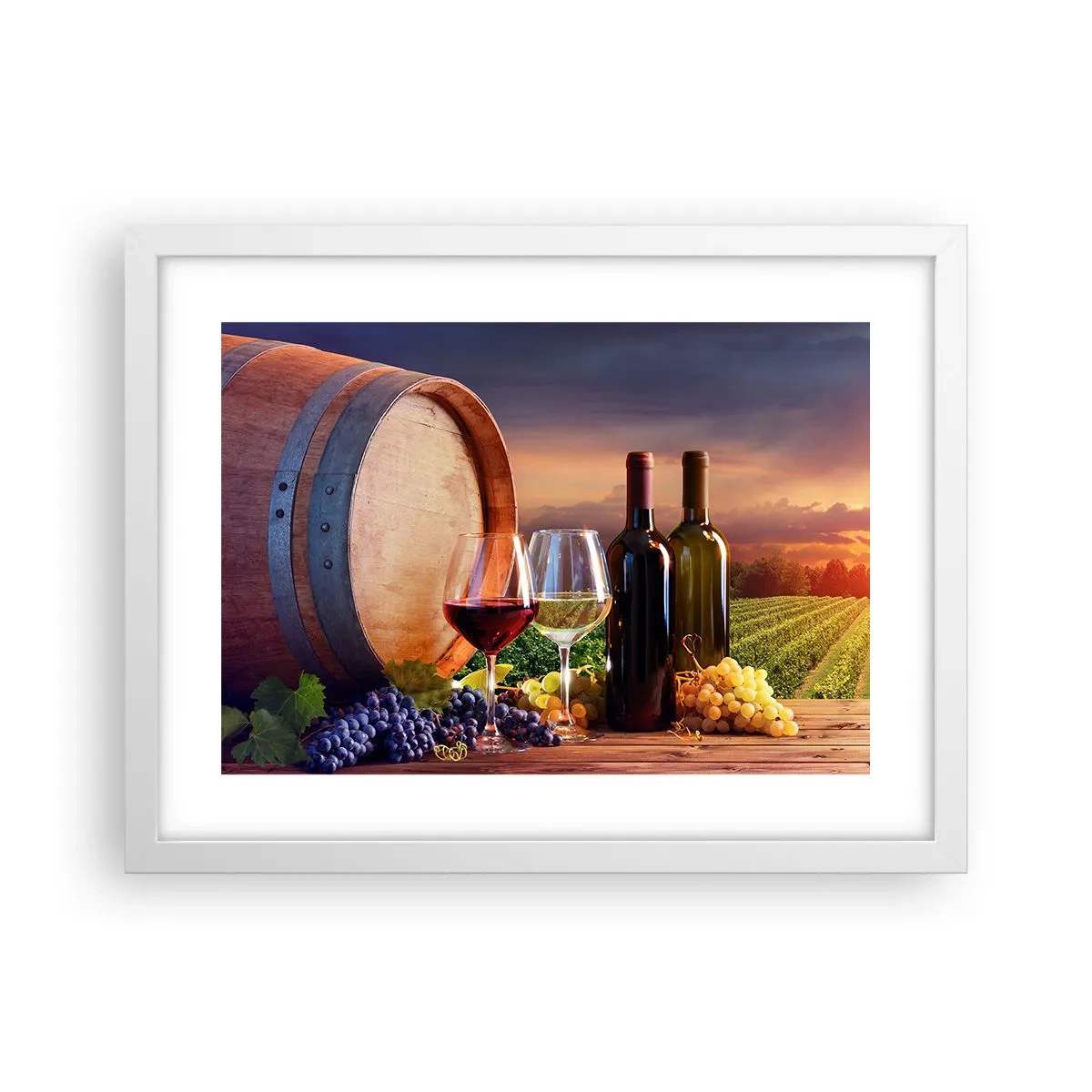 Poster în ramă albă - Aici viața are un gust - 40x30 cm