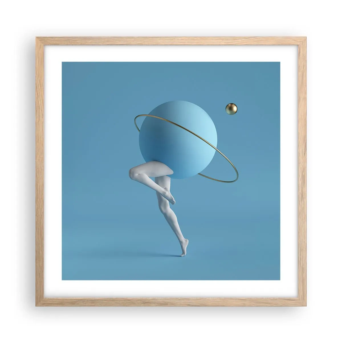 Poster în ramă de stejar deschis - Și planetele o iau razna - 50x50 cm