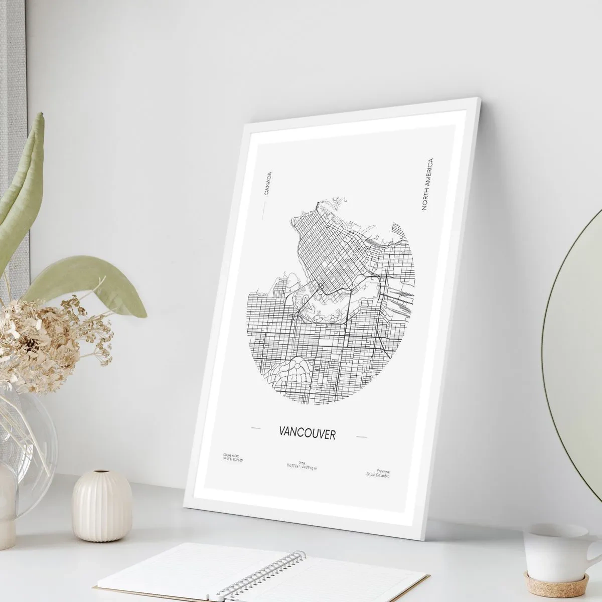 Poster în ramă albă - Anatomia Vacouverului - 40x50 cm