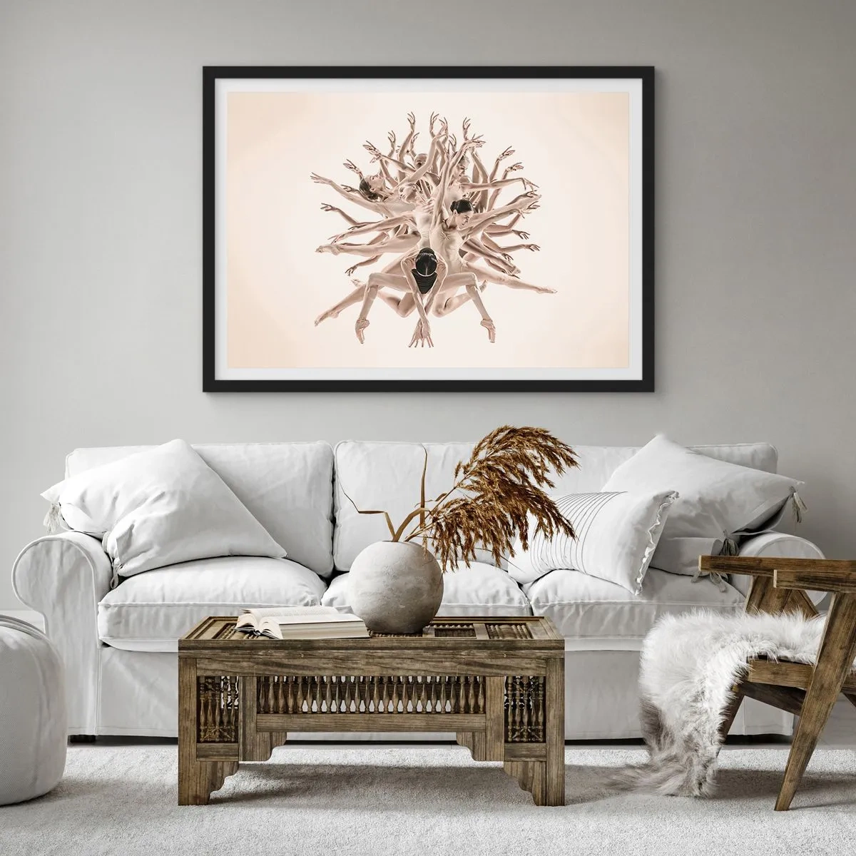 Poster în ramă neagră - Înflorirea în dans - 91x61 cm