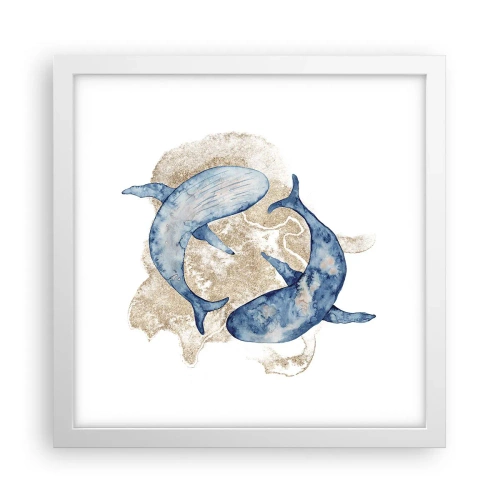 Poster în ramă albă - Prietenie sau iubire? - 30x30 cm