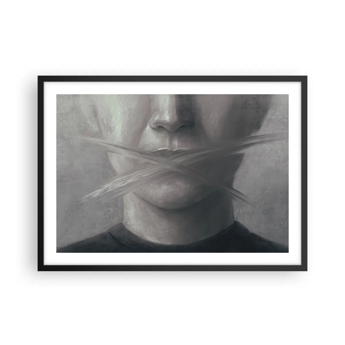 Poster în ramă neagră - Nici un cuvânt - 70x50 cm
