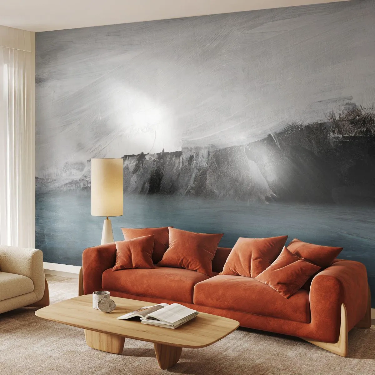 Tapet Premium Canvas - Apă - pământ: lupta elementelor - Coasta, Peisaj, Mare - 400x280 cm
