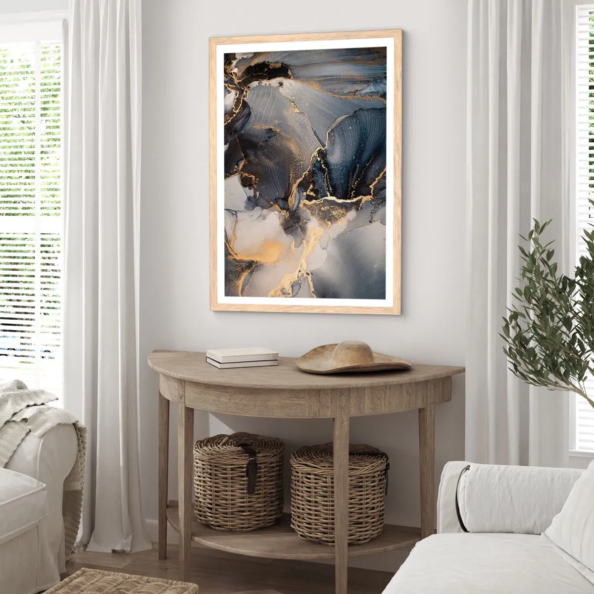 Poster în ramă de stejar deschis - Viața unei pietre - 61x91 cm