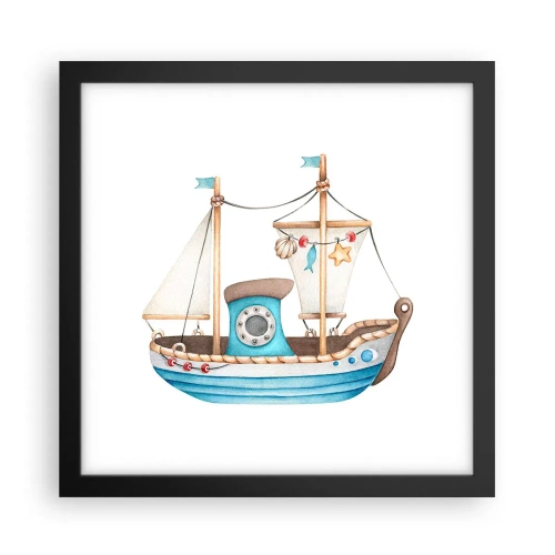 Poster în ramă neagră - Ahoy aventura! - 30x30 cm