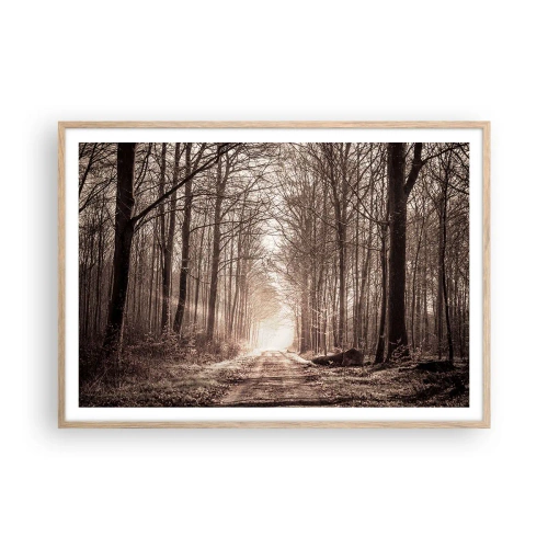 Poster în ramă de stejar deschis - Catedrala Forestieră - 100x70 cm