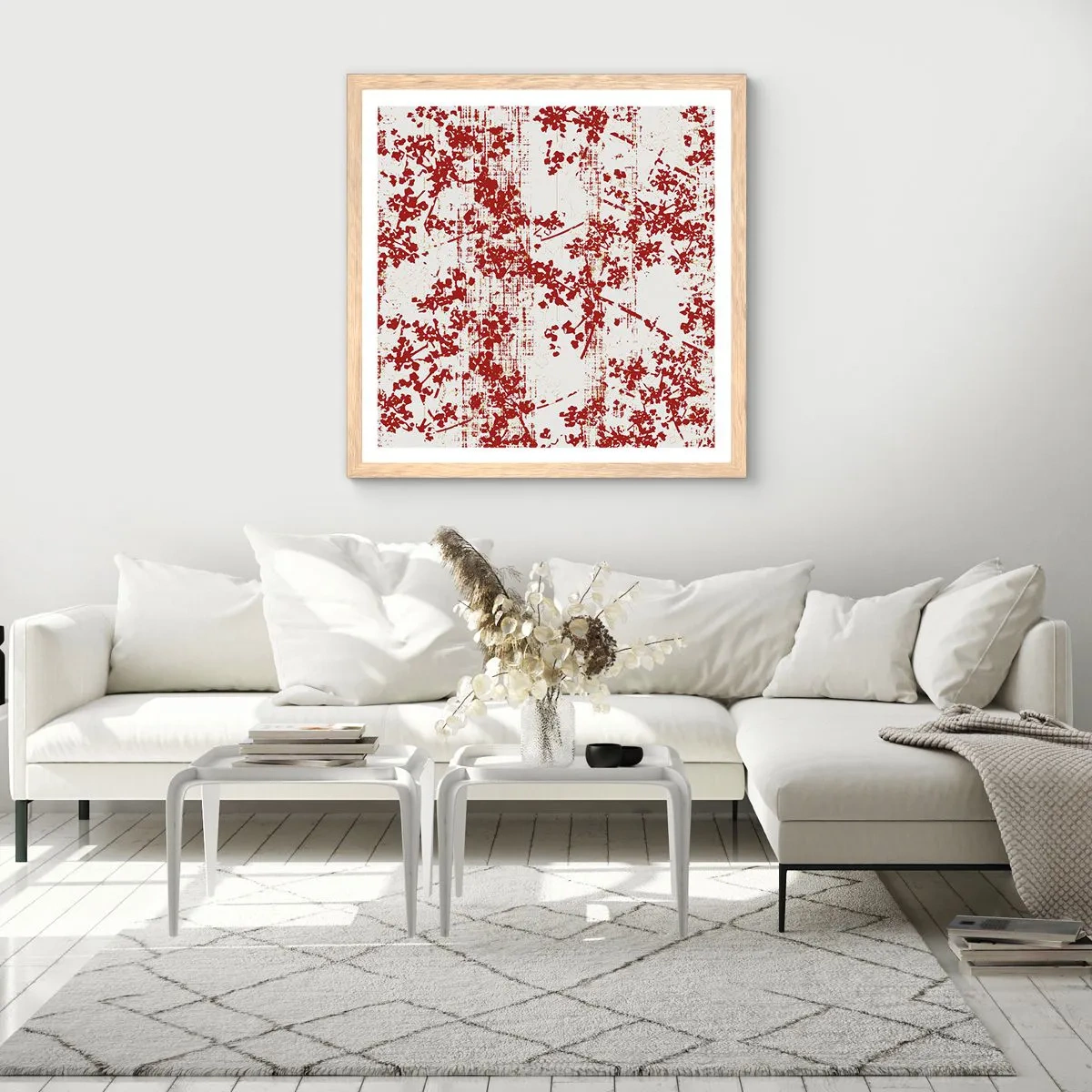 Poster în ramă de stejar deschis - Ca un percal vechi - 40x40 cm