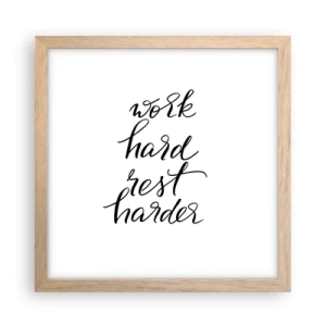 Poster în ramă de stejar deschis - Echilibrul vieții - 30x30 cm