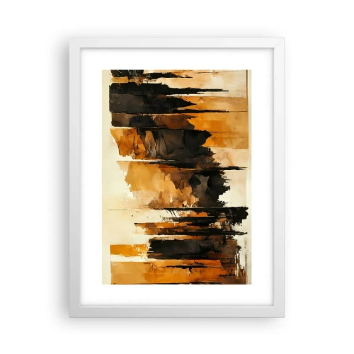 Poster în ramă albă - Armonie de negru și auriu - 30x40 cm