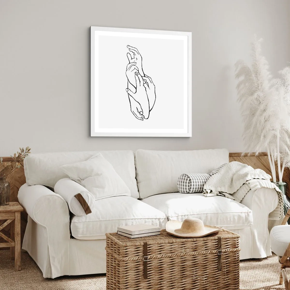 Poster în ramă albă - Atingere bună - 60x60 cm
