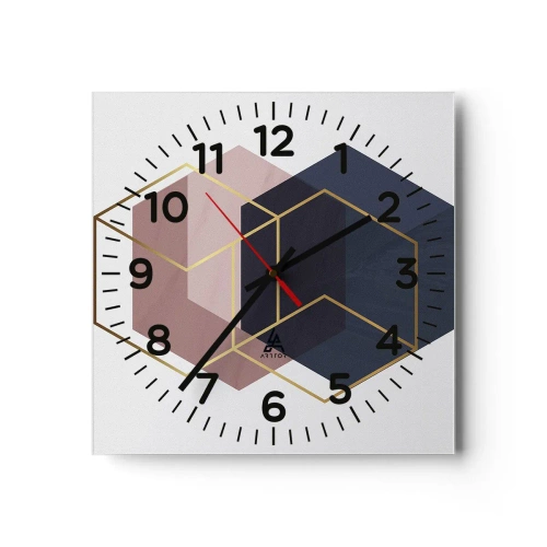 Ceas de perete - Ceas pe sticlă - Puterea simplității - 40x40 cm