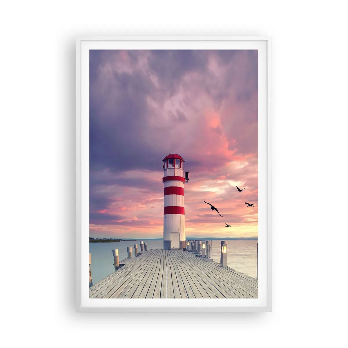 Poster în ramă albă - Să ne întoarcem în port - 70x100 cm