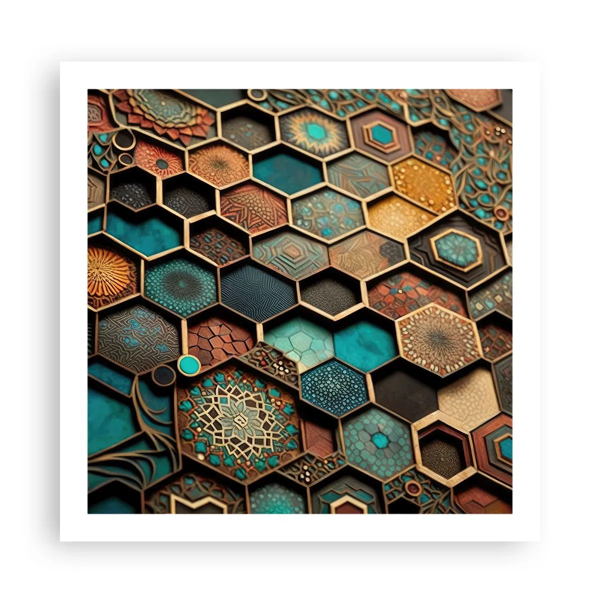 Poster - Ornamente arabe - o variație - 60x60 cm