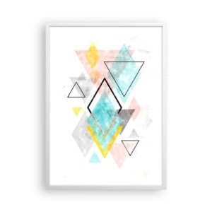 Poster în ramă albă - Joc geometric - 50x70 cm