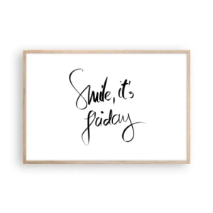 Poster în ramă de stejar deschis - Bucurie adevărată - 91x61 cm