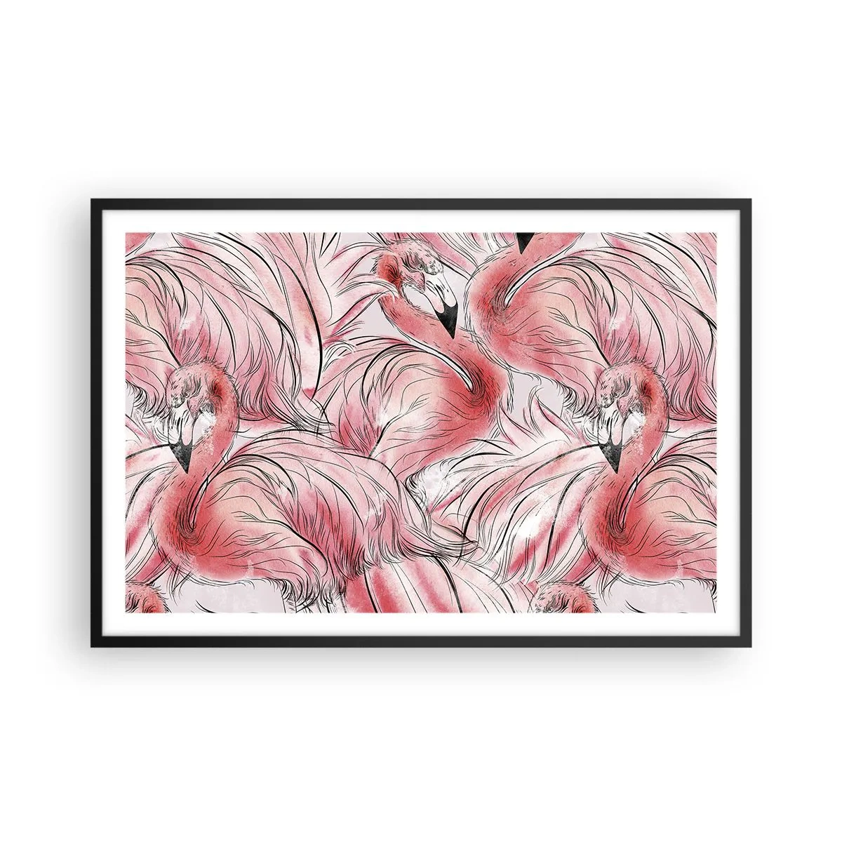 Poster în ramă neagră - Corpul de balet al păsărilor - 91x61 cm