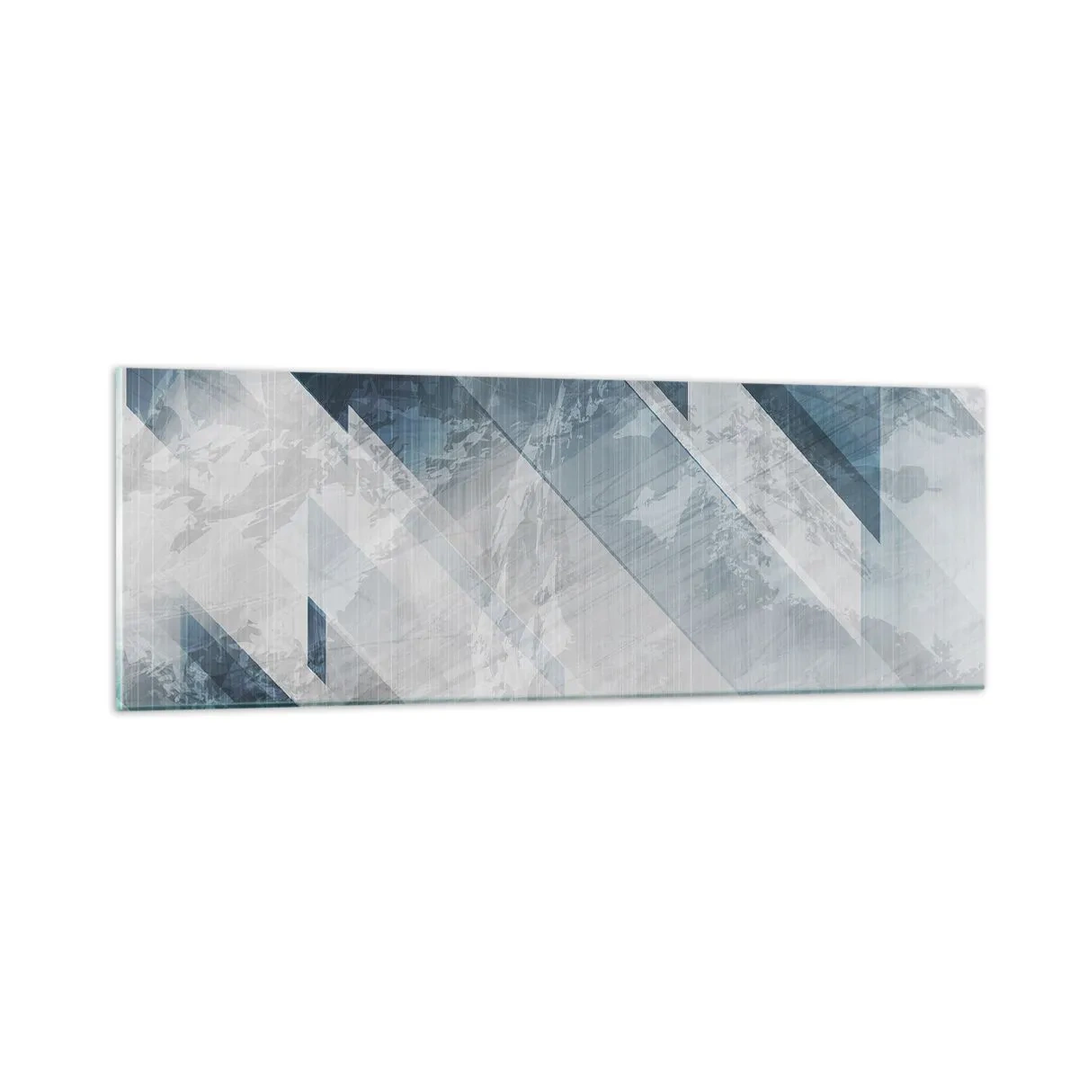 Tablou pe sticlă - Compoziția spațială - mișcarea griului - 90x30 cm