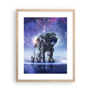 Poster în ramă de stejar deschis - Cerul înstelat de deasupra mea - 40x50 cm