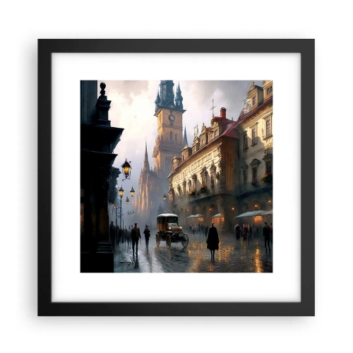 Poster în ramă neagră - Magia unei seri la Praga - 30x30 cm