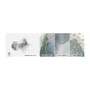 Mostră de Tapet Standard Eco - Despre relația dintre gri și auriu - Abstracția, Bucată, Forme interesante - 100x30 cm