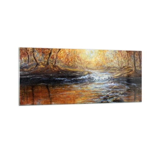 Tablou pe sticlă - Pârâul de aur - 100x40 cm