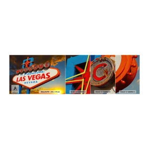 Mostră tapet Premium Sand - Pentru un zâmbet din partea destinului - Călătorii, Las Vegas, Oraș - 100x30 cm