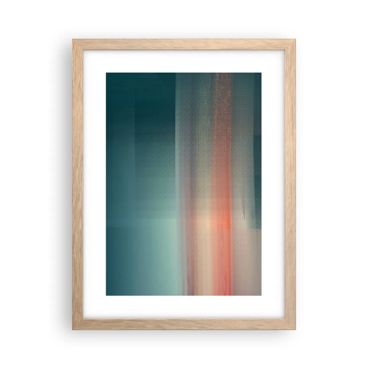 Poster în ramă de stejar deschis - Abstracție: unde de lumină - 30x40 cm