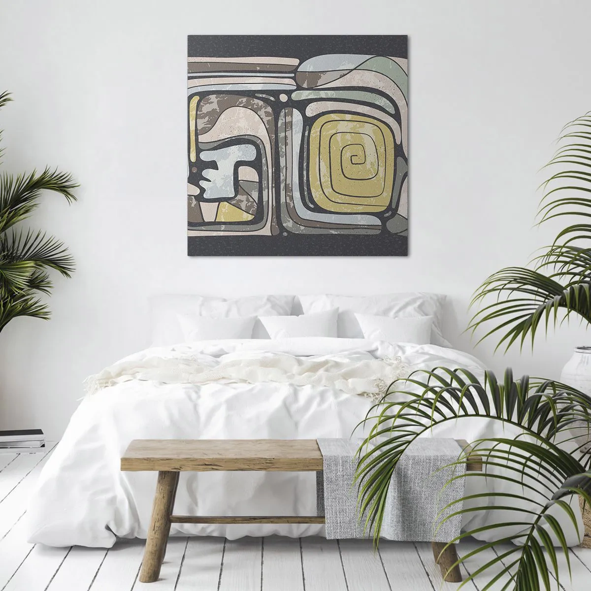 Tablou pe pânză - Abstracție în spirit precolumbian - 70x70 cm