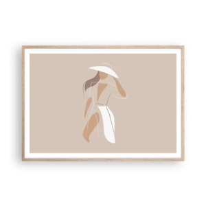 Poster în ramă de stejar deschis - Moda este distractivă - 100x70 cm