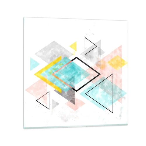 Tablou pe sticlă - Joc geometric - 70x70 cm