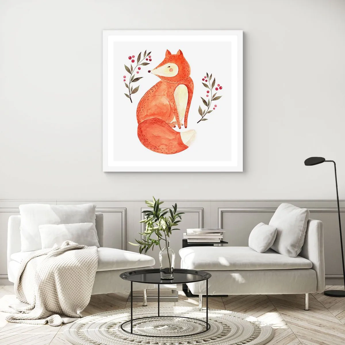 Poster în ramă albă - Micuțul roșcat - 30x30 cm