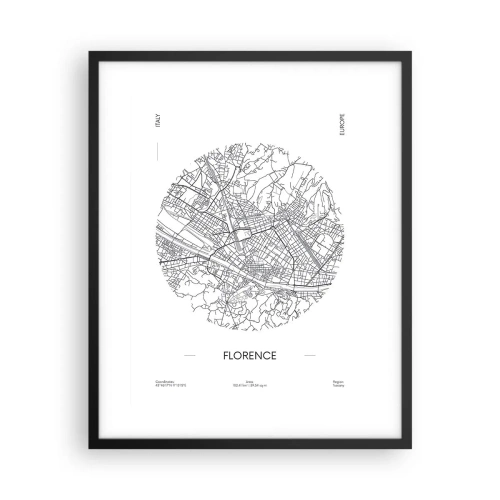 Poster în ramă neagră - Anatomia Florenței - 40x50 cm