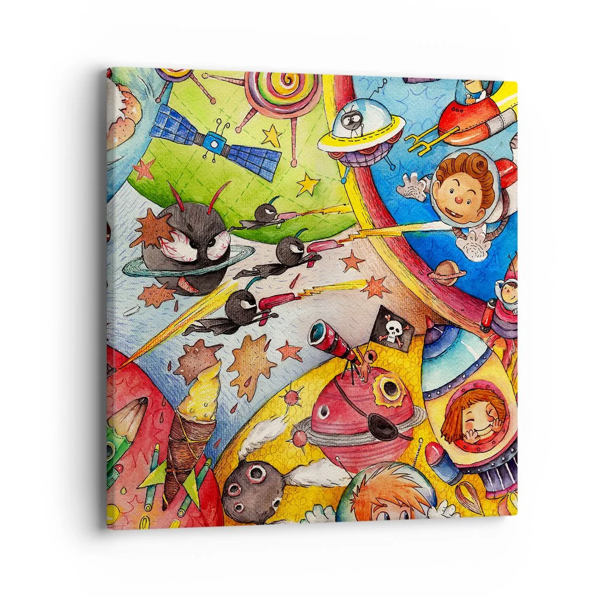 Tablou pe pânză - O mare aventură spațială - 40x40 cm