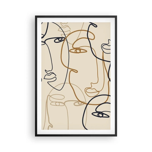 Poster în ramă neagră - Portret multiplicat - 61x91 cm