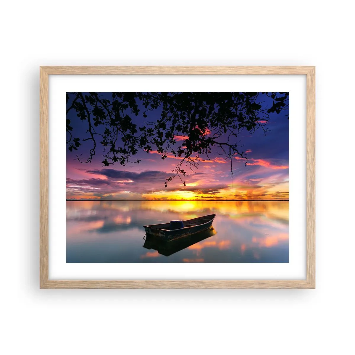 Poster în ramă de stejar deschis - "Pari să plutești în mijlocul cerului...” - 50x40 cm