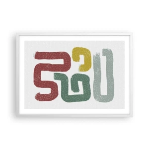 Poster în ramă albă - Într-o limbă necunoscută - 70x50 cm