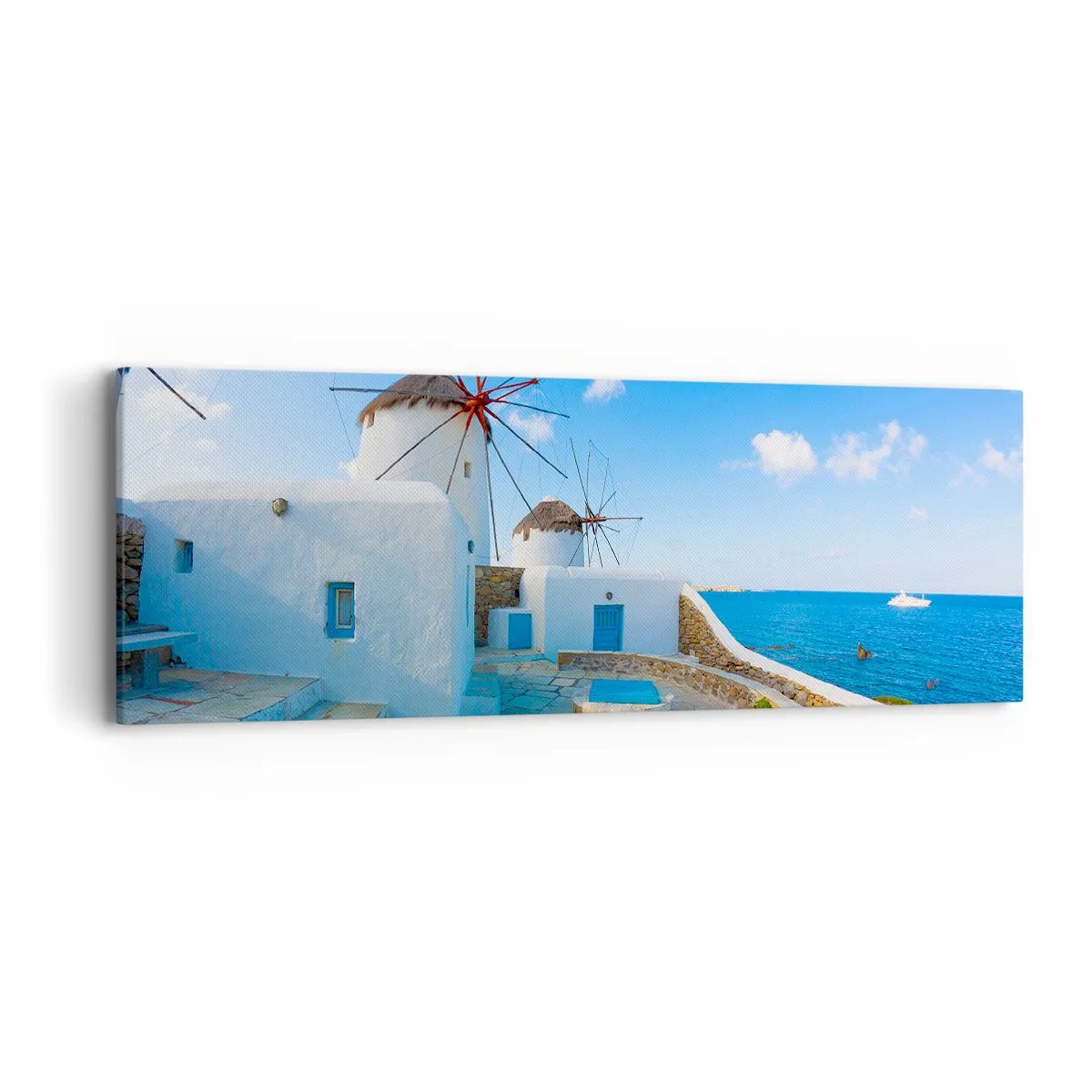 Tablou pe pânză - Vânt albastru dinspre mare - 90x30 cm