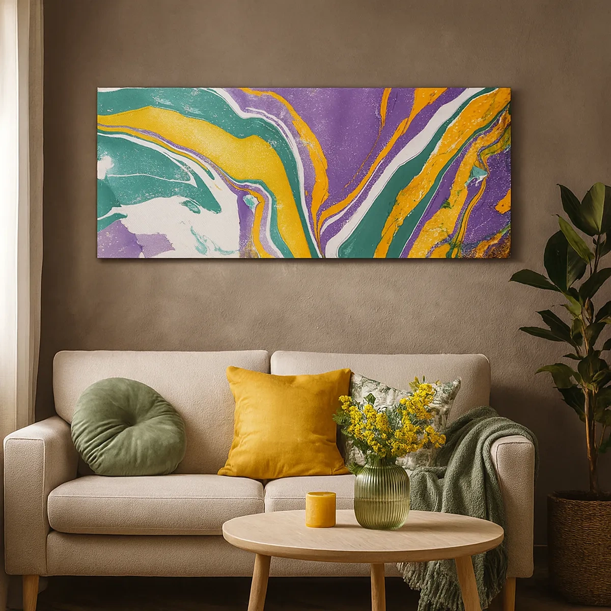 Tablou pe pânză - Valuri de culoare - 30x30 cm