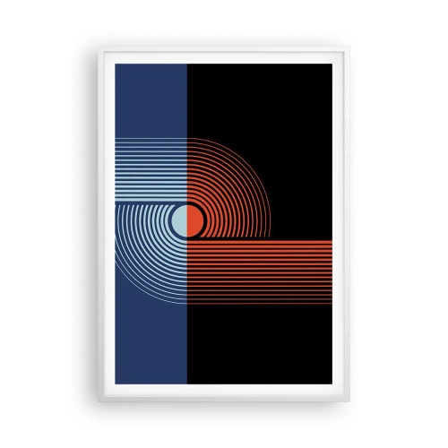 Poster în ramă albă - Într-o îmbrăţişare geometrică - 70x100 cm