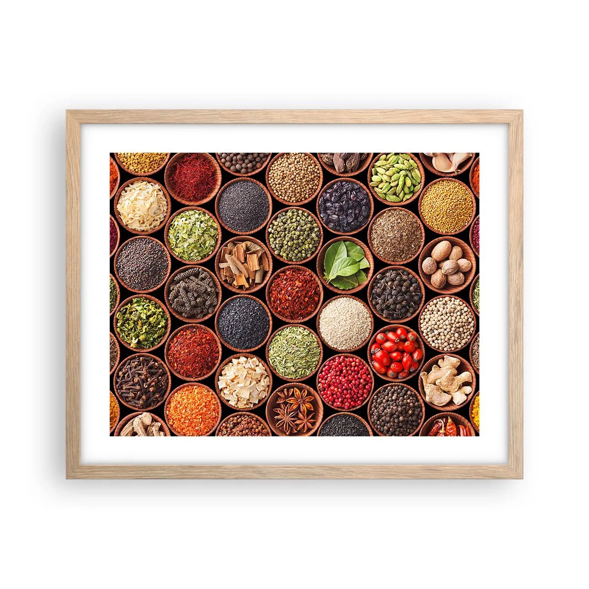 Poster în ramă de stejar deschis - Toate gusturile lumii - 50x40 cm