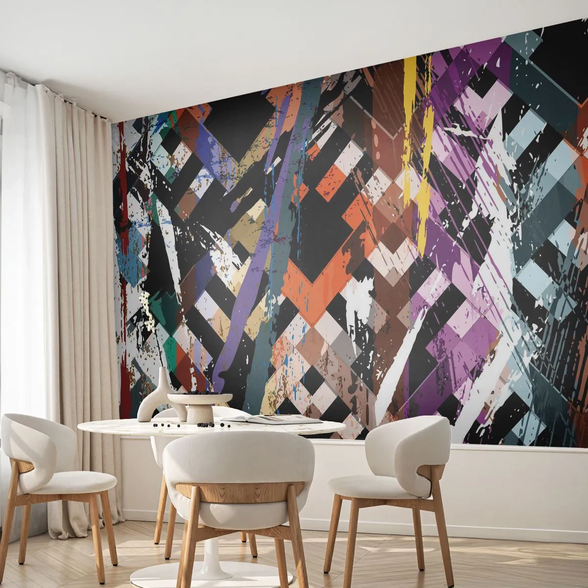 Tapet Autoadeziv Deluxe Sticker - La pătrat - Abstracția, Bucată, Model modern - 250x175 cm