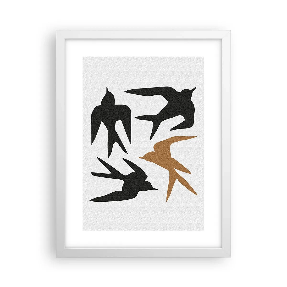 Poster în ramă albă - Jocurile rândunelelor - 30x40 cm