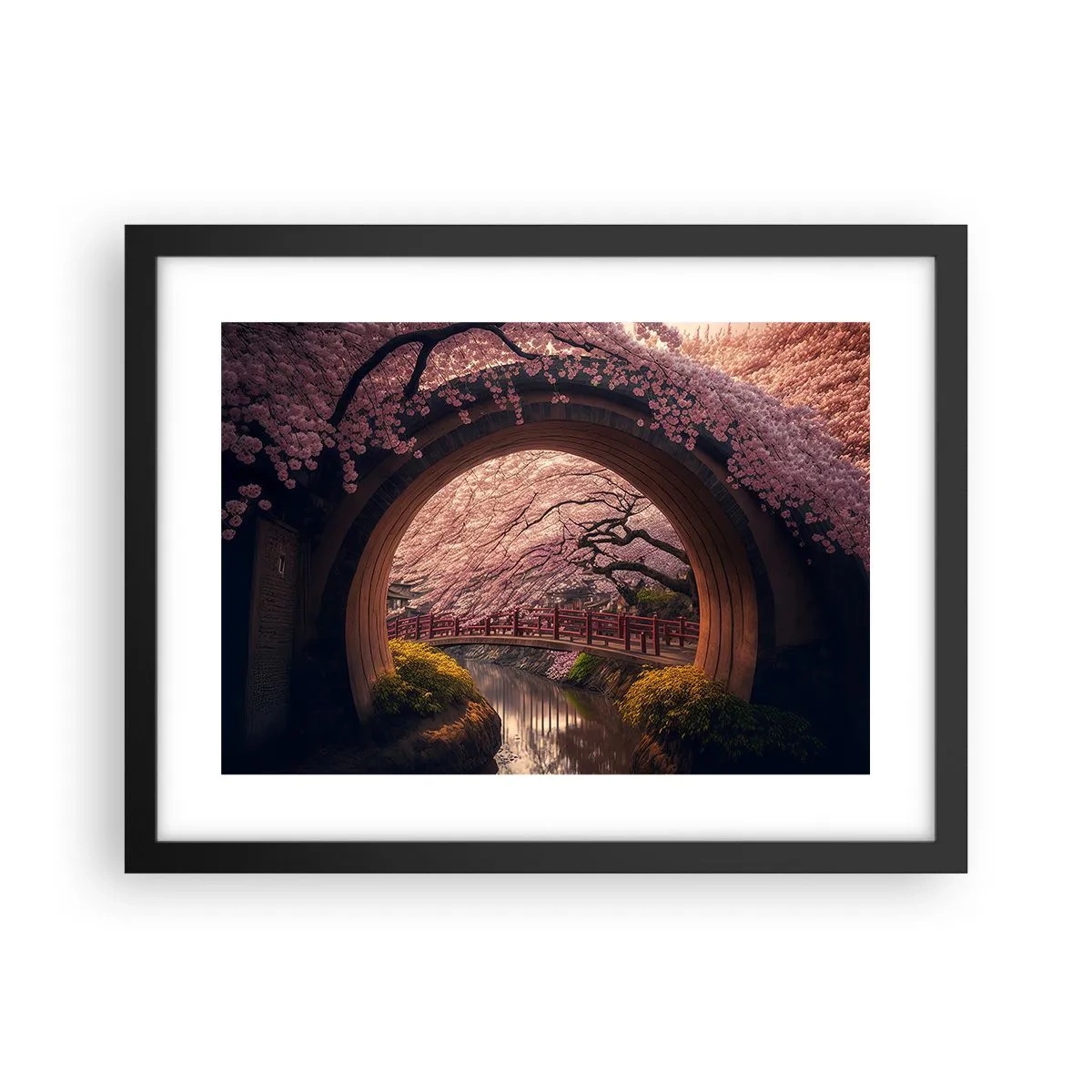 Poster în ramă neagră - Primăvara japoneză - 40x30 cm