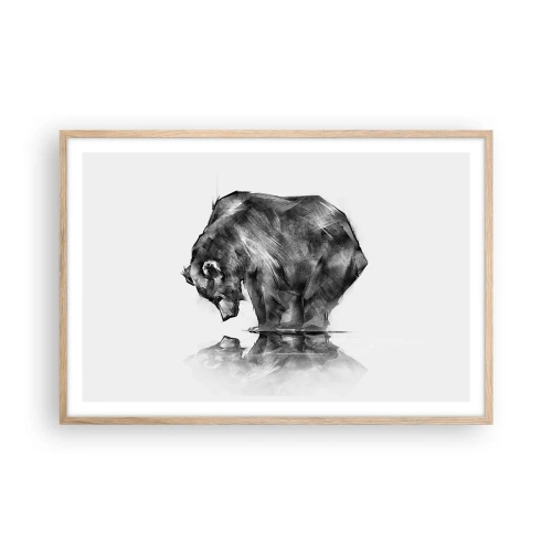 Poster în ramă de stejar deschis - Mă bucur să văd pe cineva apropiat - 91x61 cm