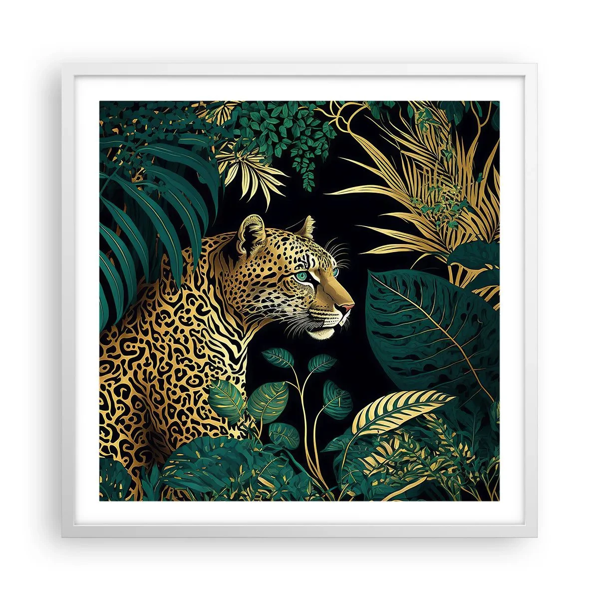 Poster în ramă albă - Domnitorul junglei - 60x60 cm