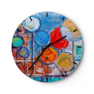 Ceas de perete - Ceas pe sticlă - Toate ciudăţeniile şi curiozităţile - 40x40 cm