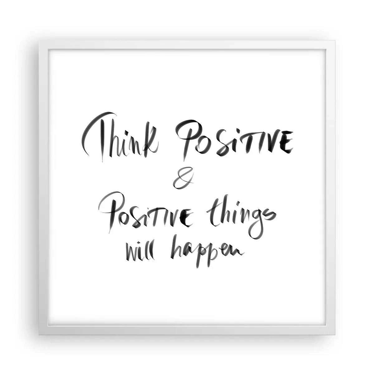 Poster în ramă albă - Cum să trăim bine? - 50x50 cm