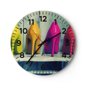 Ceas de perete - Ceas pe sticlă - Mergând pe un curcubeu - 40x40 cm