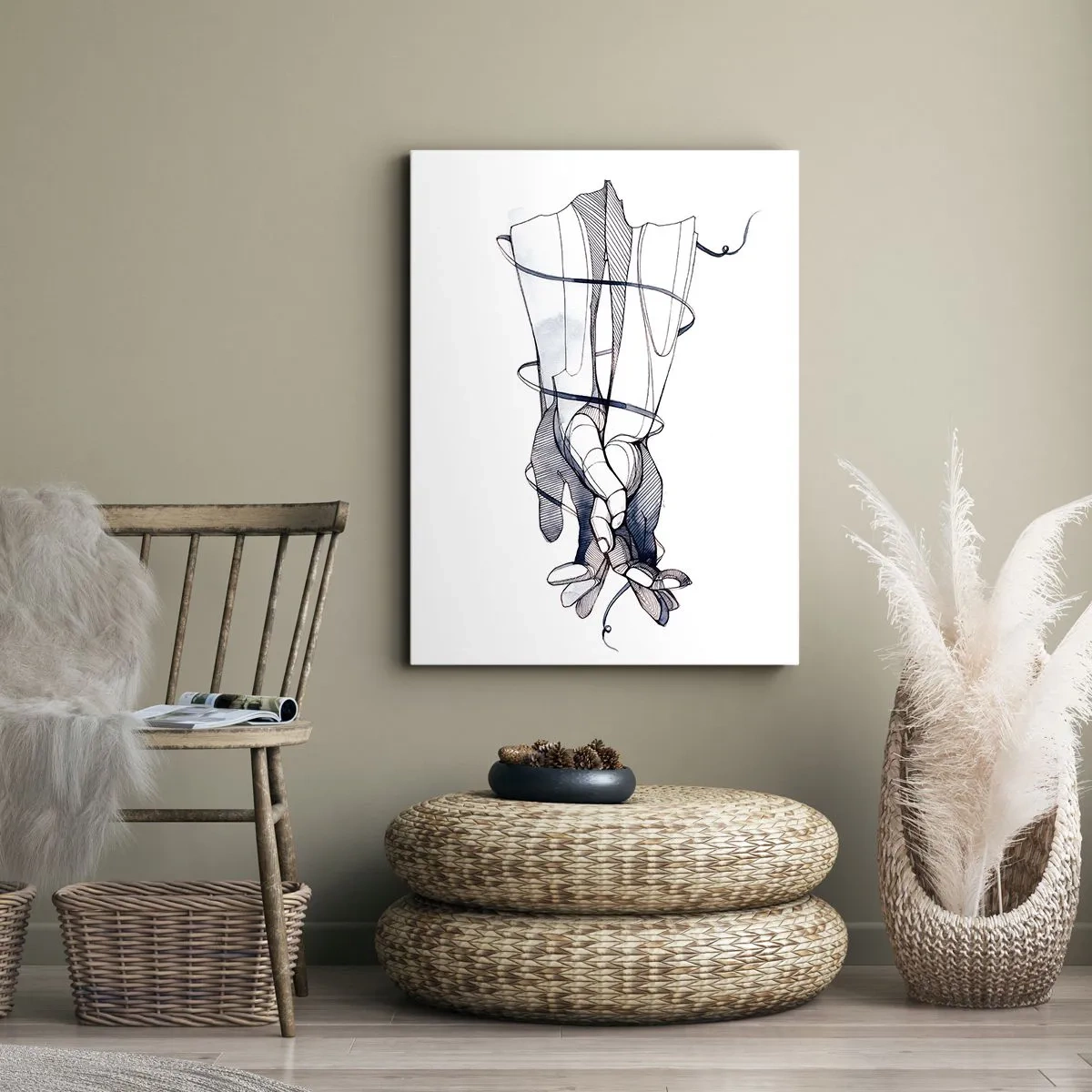 Tablou pe pânză - Un studiu al atingerii - 80x120 cm