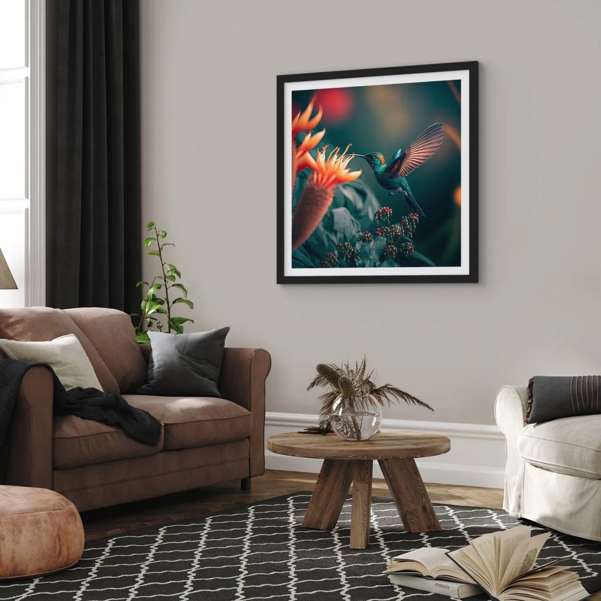 Poster în ramă neagră - Viață cu adevărat colorată - 30x30 cm